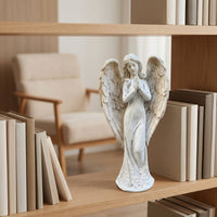 Praying Angel Sculpture Gray Praying Angel Figurine Serene for Desk