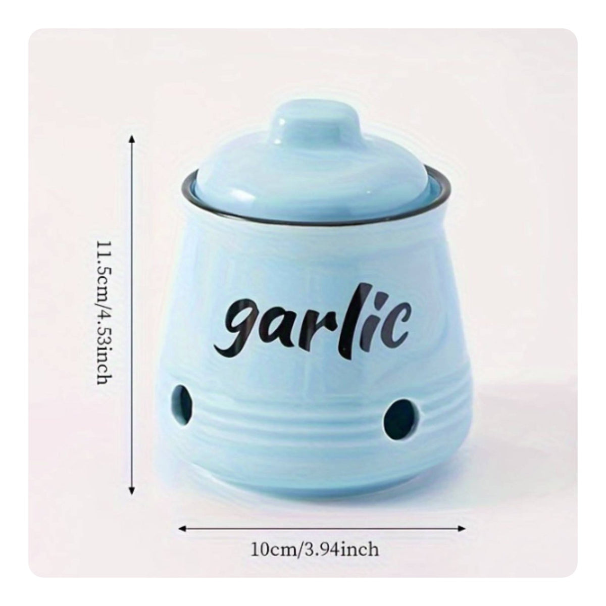 Ceramic Garlic Jar Easy to Clean Garlic Storage Jar Decorative Design for Pantry