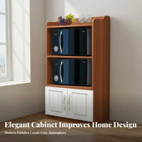 Coffee Bar Cabinet Freestanding Pantry Cabinet Kitchen Baker's Rack Microwave Stand Engineered Wood Structure Suitable for Home Organization Dining Room Entryway