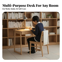 Wooden Desk with Drawers Space-Saving Single-Drawer Wooden Desk for Small areas