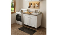 Freestanding Kitchen Cabinet with Sink Easy Installation Freestanding Utility Sink Cabinet Waterproof and Rustproof Stainless Steel Countertop Kitchen