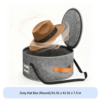 Hat Organizer Box Large Capacity Fabric Bin Carry Strap Sturdy Handles for Travelers, Adults, Wardrobe, Entryway, Under Bed