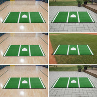 Rectangular Baseball Mat with Home Plate Heavy-Duty Batting Mat Sturdy Sports Training Equipment Colored for Coaches, Gymnasiums