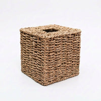 Woven Tissue Box Cover, Modern Minimalist Straw Weaving