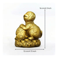 Monkey Statue with Lotus Base Lustrous Chinese Astrological Monkey Statue
