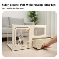 Integrated Feline Enclosure Panoramic View Pet Playpen Sturdy Construction
