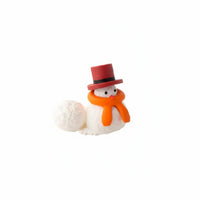 Collectible Display 1:64 Winter Miniature Scene Detailed Painted Figures Snowball Fight Miniature Snowman Scene Model for Collectors, Showcase, Desk
