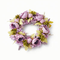 Peony Wreath Hanging Artificial Flower Wreath Spring for Entryway, Wall Decor