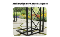 Decorative Garden Arch Weather Resistant Metal Garden Arch Elegant Design Wrought Iron Archway Long-Lasting for Gardeners, Homeowners, Event Planners, Patio, Backyard, Yard, Pathway