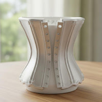 Geometric Vase Minimalist Home Decor White Finish for Bedroom