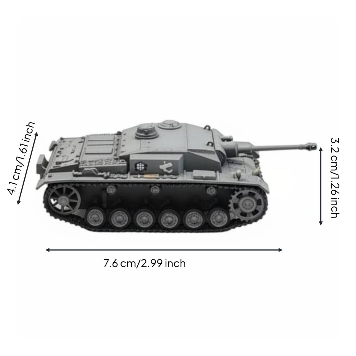 Ready to Display 1:72 Scale German Assault Highly Collectible WWII StuG III F Model for Collectors, Desk Decoration, Scene Setting Building