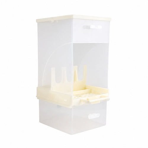 Bird Feeder Box Rectangular Bird Feeder with Tray Transparent for Indoor Aviary
