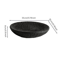 Tray with Carbonized Finish Textured Irregular Oval Bowl Wooden for Entryway