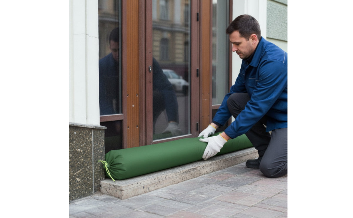 6 Pieces Waterproof Canvas Sandbag with Drawstring Flexible Canvas Sandbag Tube Heavy-Duty Reusable for Property Managers