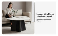 2 Pieces Round Nesting Coffee Tables Space Saving Round Nesting Table Set Easy to Clean Food-Safe Surface for Bedroom, Office