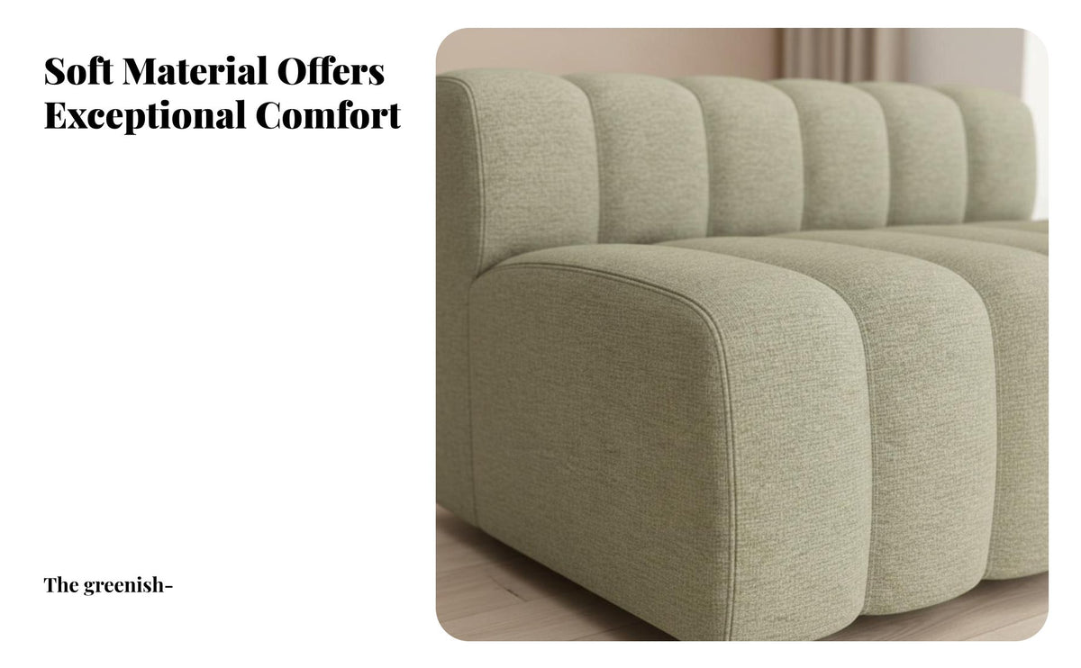 Minimalist Design Curved piano-styleboard piano-style Sofa Modern visually pleasing sectional Chaise Sectional billowyLike Comfort Living Room Seating High-Resilience Foam for households, Families, partners, Apartment, Reception Hall