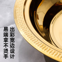 不锈钢托盘食物罩金色盖菜罩圆形食物盖传菜盘大尺寸菜盖西餐菜盖