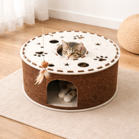Felt Cat Tunnel Bed Large Washable Cat House Hideaway Relieve Lack of Exercise