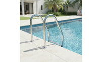 Flange-Mount 4-Step Pool Ladder Rustproof Pool Ladder with Handrails Heavy-Duty Easy Installation for Inground Pools