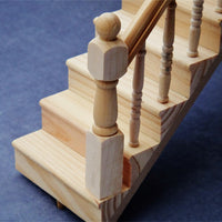 1:12 Dollhouse Miniature Staircase Model with Handrails