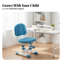 Adjustable child's Desk Chair Breathable Cushion Study Seat Integrated Footrest