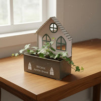 House-Shaped Planter Farmhouse Design Wall Hanging Flower Box Indoor Outdoor Use