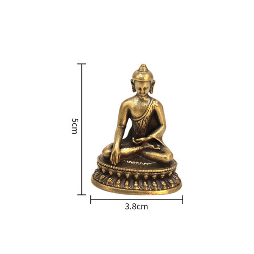 Sitting Buddha Figurine on Lotus Base Antique Finish House Decoration for Desk