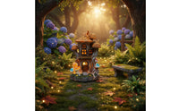 Fantasy Tree House Ornament Rocky Base Outdoor Decor Rustic for Courtyard