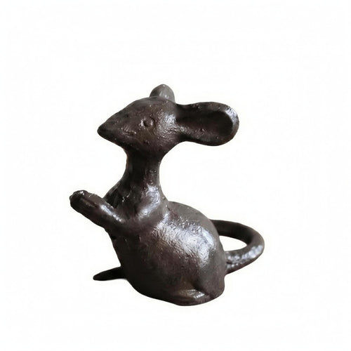 Cast Iron animal Figurine Decorative Tabletop mice Decor Textured for Front-Desk