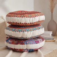 Zafu Cushion Ethnic Pattern Round Meditation Pillow Portable for Meditators