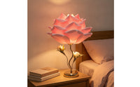 Gold Rose Table Lamp Elegant Flower Table Lamp Decorative Bedside Light Warm Glow for Bedroom, Nightstand, Reading Corner