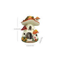 Solar Toadstool House Light Warm Glow Cottage Figurine Charming for Patio