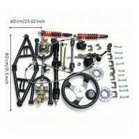 Front Axle Kit with Disc Brakes Upgrade Front Axle Assembly Kit Adjustable Hardware for Rough-Terrain Fabrication