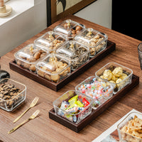 Glass Fruit Tray with Compartments for Living Room Coffee Table