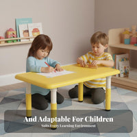 Plastic kids' Desk and Chair Kid-Safe Design 5-Piece Toddler Furniture Set Easy to Clean Lightweight for Daycare Center, Bedroom
