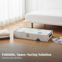 Foldable Under-Bed Clothes container slimline Design Underbed Storage Bag Space-Saving Organizer Box Multi-Functional for Students, Renters, homeowners, Bedroom, Closet, Dorm Room
