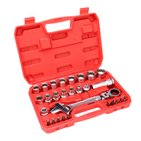 DZT 12-Point Socket Wrench Set with Reversible Ratchet, CR-V Alloy Steel