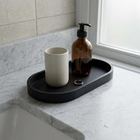 2 Pieces Oval Tray Raised Rim Vanity Tray Slim Design