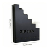 Wall-Mounted Zip Tie Organizer Rack Compact Stepped Zip Tie Rack Space Saving