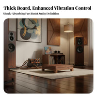 Solid Wood Amplifier Stand Heavy Duty High-Fidelity Equipment Stand Minimalist Design Single Tier Audio Foundation for Audiophiles, Home Theater