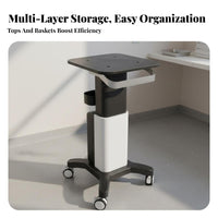 Cosmetic Instrument Trolley 360° Rotating Wheels Cart Esthetician Trolley Cart Sturdy Construction for Hospital