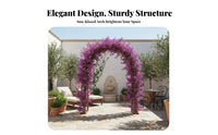 Weather Resistant Flowering Vine Climbing Trellis Rustproof Metal Garden Arch Heavy Duty Wrought Iron Arbor Powder Coated Finish for Courtyard, Backyard, Patio, Wedding Decoration