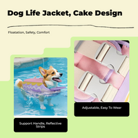 Dog Life Jacket, High-Buoyancy, Adjustable, Reflective