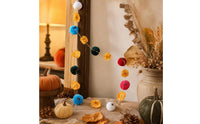 Garland with Velvet Pumpkins Fall Table Centerpiece Lightweight for Mantel, Party Backdrops