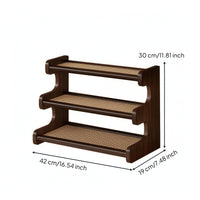 Cup Rack with Wooden Frame Three-Tier Countertop Mug Holder Easy Access Coffee Mug Display Shelf for Kitchen, Sideboard