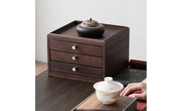 Wooden Tea Cake Storage Box Smooth Wooden Tea Low-Height Container-Profile