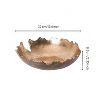 Gold Decorative Tray Textured Irregular Shape Tray Home Highlight for Tabletop Display