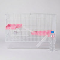 Large Hamster Cage 23 Double Layer Large Castle (Includes Water Bottle/Food Bowl/Running Wheel), Iron Transparent Hamster Cage for Small Pets