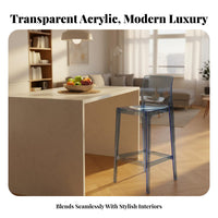 Counter Stool with Backrest Modern Minimalist Design Bar Chair Nordic Design aestheticSaving for Adults, Restaurant, Kitchen