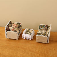 1:12 Dollhouse European Princess Bed and Double Sofa Set for OB11 Model Toys